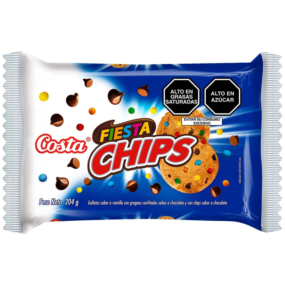 Galletas COSTA Chips Fiesta Bolsa 34g Paquete 6un