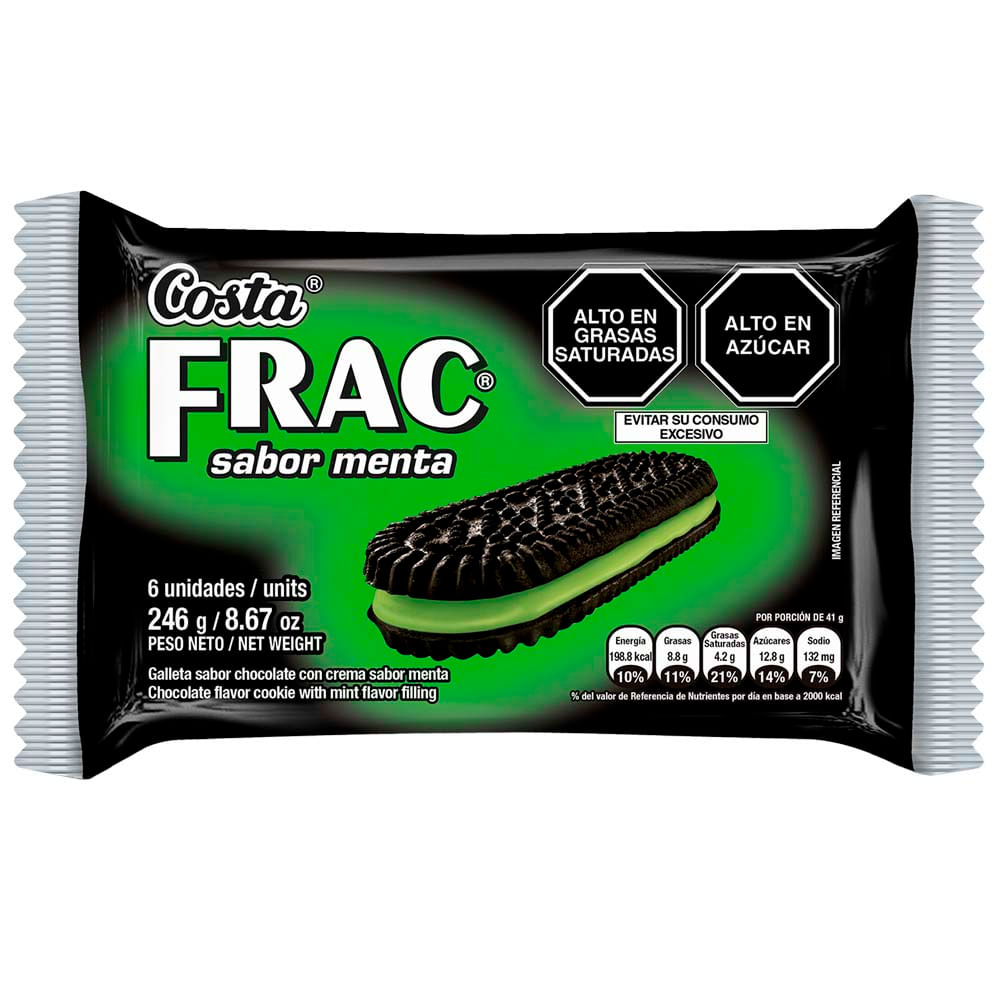 Galletas COSTA Frac Sabor a Menta Paquete 6un