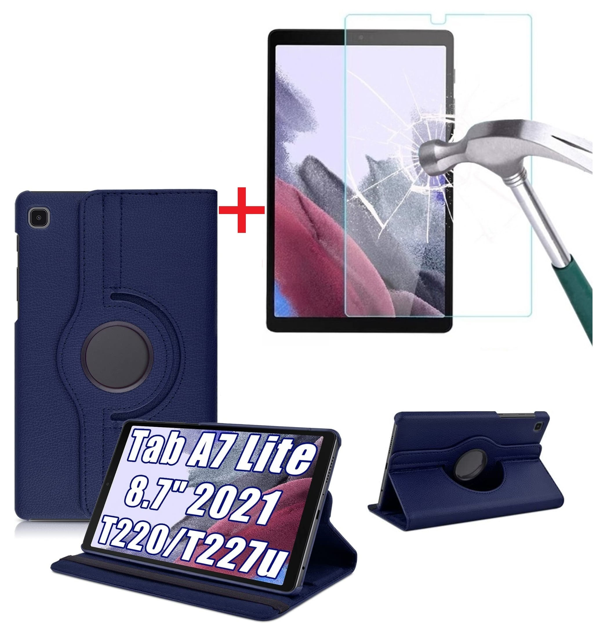 Funda Case Giro 360° + Vidrio Protector para Samsung Tab A7 Lite 8.7"" SM-T220