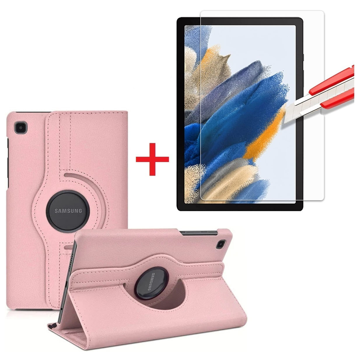 Funda Case Giratoria + Mica de Vidrio para Samsung Galaxy Tab A8 10.5"" SM-X200