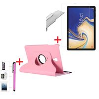 Funda Giratoria Rosado y Mica Vidrio y Lapiz Para Samsung Tab S4 10.5 SM-T830