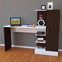 Escritorio Starhome Back To School Con Secciones Blanco Y Wengue