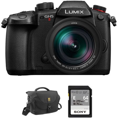 Cámara Mirrorless Panasonic Lumix Gh5 Ii con Lente de 12 60Mm y Kit de Bolsa