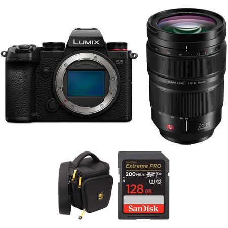 Cámara Mirrorless Panasonic Lumix S5 con Lente 24 70Mm y Kit de Accesorios