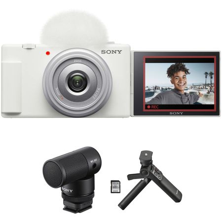 Cámara de Vlogging Sony Zv 1F con Kit de Accesorios para Vloggers Blanco