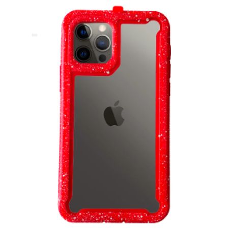 Case Antishock Chispas Iphone 12. 12 Pro Rojo