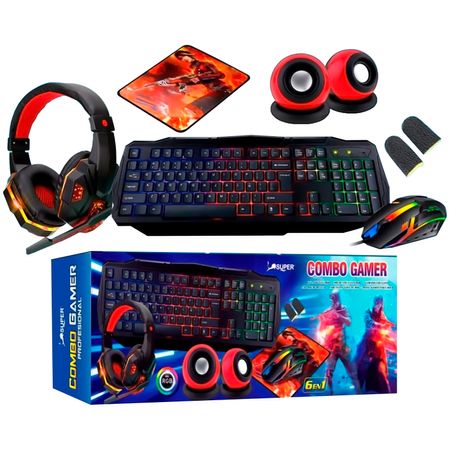 Combo 6 En 1 Gamer Pofesional  Rgb Ms 53 Super Combo 6 En 1 Gamer Pofesional Rgb Ms - 53 Super
