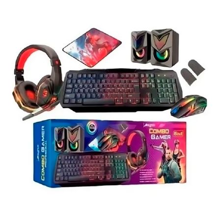 Combo 6 En 1 Gamer Profesional  Rgb Ms 52 Super Combo 6 En 1 Gamer Profesional Rgb Ms - 52 Super