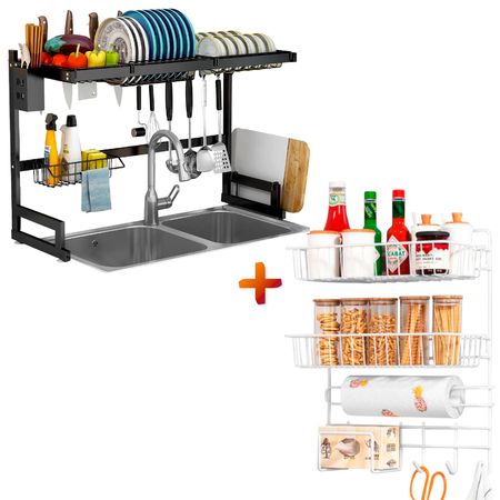 Escurridor de Platos Premium 85cm Y Organizador Multifuncional BL 49V