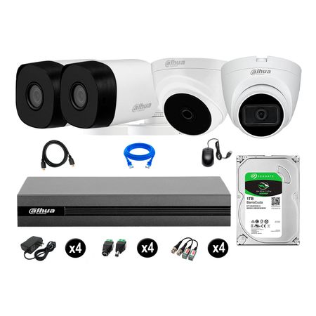 Cámaras Seguridad Kit 4 Dahua Full Hd 1tb 1 Cámara con Audio