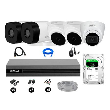 Cámaras Seguridad Kit 5 Dahua Hd 720p 1tb 1 Cámara con Audio