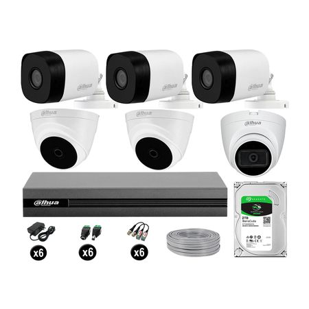 Cámaras Seguridad Kit 6 Dahua Full Hd 1tb 1 Cámara con Audio Completo