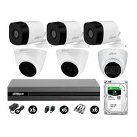 Cámaras Seguridad Kit 6 Dahua Hd 720p 1tb 1 Cámara con Audio Completo