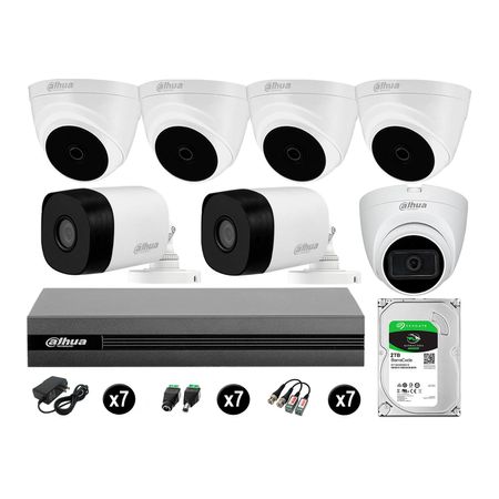 Cámaras Seguridad Kit 6 Dahua Hd 720p 2tb 1 Cámara con Audio