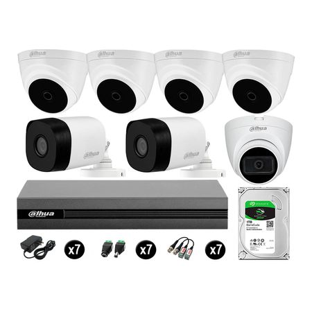 Cámaras Seguridad Kit 7 Dahua Full Hd 2tb 1 Cámara con Audio