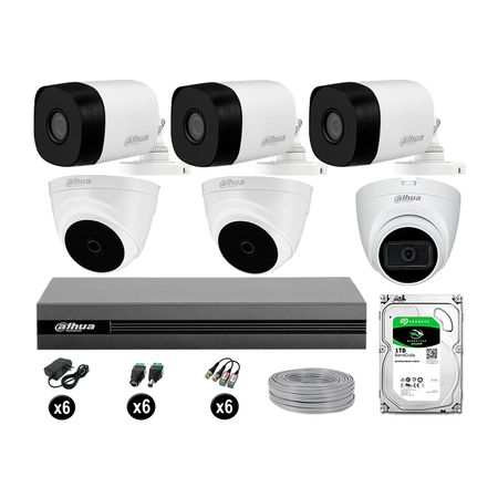 Cámaras Seguridad Kit 7 Dahua Full Hd 1tb 1 Cámara con Audio