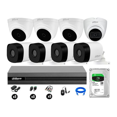 Cámaras Seguridad Kit 8 Dahua Hd 720p 2tb 1 Cámara con Audio