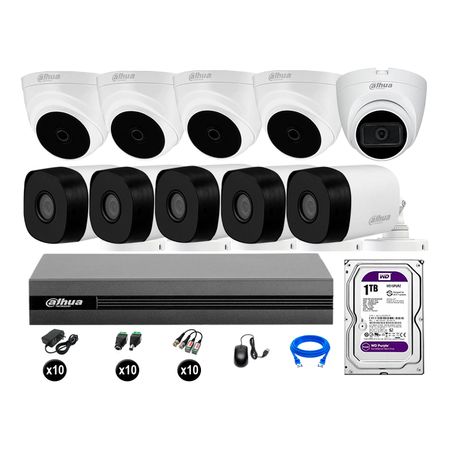 Cámaras Seguridad Kit 10 Dahua Full Hd 1tb 1 Cámara con Audio