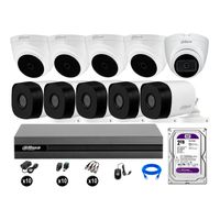Cámaras Seguridad Kit 10 Dahua Full Hd 2tb 1 Cámara con Audio