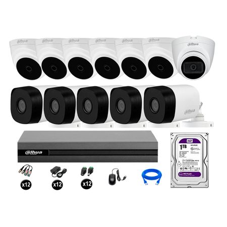 Cámaras Seguridad Kit 12 Dahua Full Hd 1tb 1 Cámara con Audio