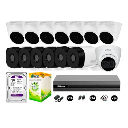 Cámaras Seguridad Kit 14 Dahua Hd 720p 1tb 1 Cámara con Audio Completo