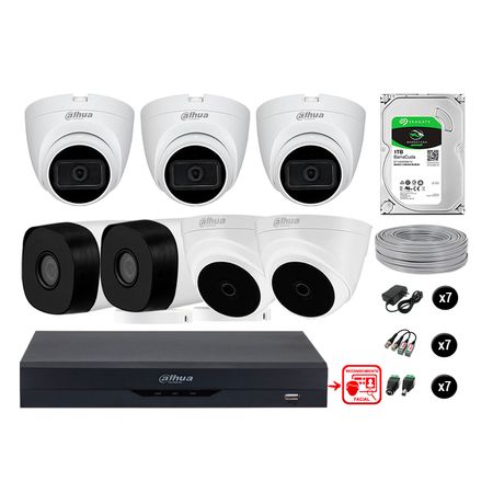 Cámaras Seguridad Kit 7 Fhd 3 Camara Audio  1tb Reconocimiento Facial