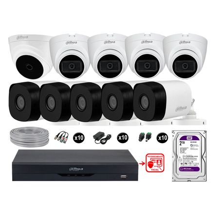 Cámaras Seguridad Kit 10 Fhd 4 Camara Audio 2tb Reconocimiento Facial