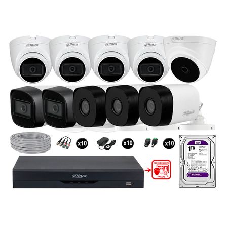 Cámaras Seguridad Kit 10 Fhd 6 Camara Audio 1tb Reconocimiento Facial