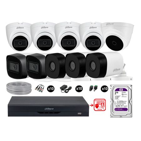 Cámaras Seguridad Kit 10 Fhd 6 Camara Audio 2tb Reconocimiento Facial