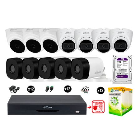 Cámaras Seguridad Kit 12 Fhd 4 Camara Audio 1tb Reconocimiento Facial