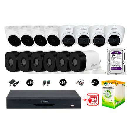 Cámaras Seguridad Kit 14 Fhd 4 Camara Audio 1tb Reconocimiento Facial