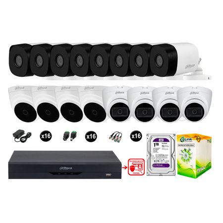 Cámaras Seguridad Kit 16 Fhd 4 Camara Audio 1tb Reconocimiento Facial