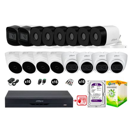 Cámaras Seguridad Kit 16 Fhd 6 Camara Audio 2tb Reconocimiento Facial