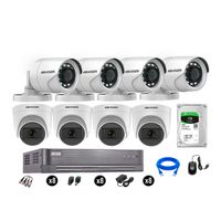 Kit 8 Cámaras de Seguridad Hikvision Full Hd Vigilancia 04 Cámara Audio Incorporado Disco Duro 1Tb