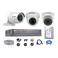 Cámaras de Seguridad Hikvision Kit 3 Vigilancia Full Hd 500Gb 1 Cámara con Audio Completo