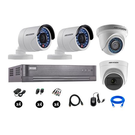 Cámaras de Seguridad Hikvision Kit 5 Vigilancia Full Hd 1Tb 1 Cámara con Audio