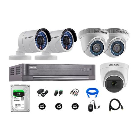 Cámaras de Seguridad Hikvision Kit 5 Vigilancia Hd Oferta 1 Cámara con Audio