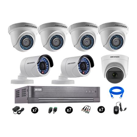 Cámaras de Seguridad Hikvision Kit 7 Vigilancia Hd Oferta 1 Cámara con Audio