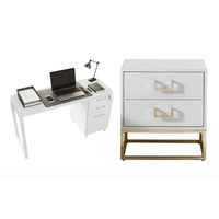 COMBO Velador Denmark + Escritorio Bárbara Ventitas Home Blanco