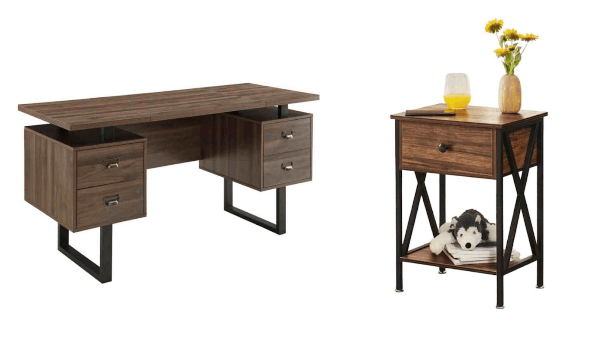 COMBO Velador Kolea + Escritorio Janick Ventitas Home Gales
