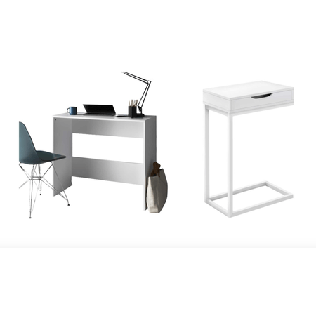 Combo Velador Céline + Escritorio Zoe Ventitas Home Blanco