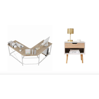 COMBO Velador Kylie + Escritorio Lineysha Ventitas Home Manzano