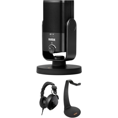 Kit de Micrófono Usb Rode Nt Usb Mini con Auriculares Nth 100 y Soporte de Escritorio para Auricular