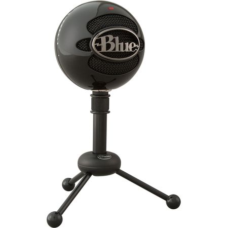 Micrófono de Condensador Usb Blue Snowball con Paquete de Accesorios Negro Brillante