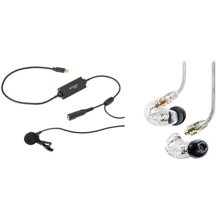Kit de Micrófono de Solapa Polsen Lightning con Auriculares con Aislamiento de Sonido