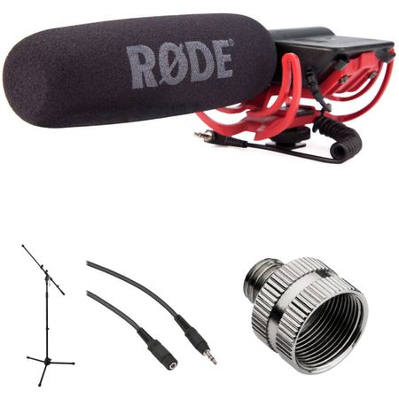 Kit de Micrófono de Cañón Rode Videomic para Montar en Cámara con Soporte de Micrófono de Estudio Y