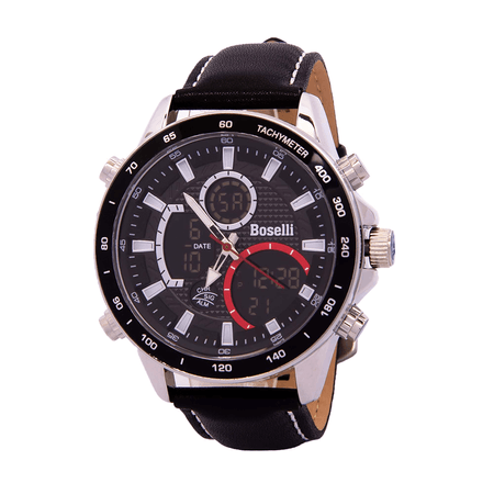 Reloj Boselli B520C Acuático Doble hora Color Negro