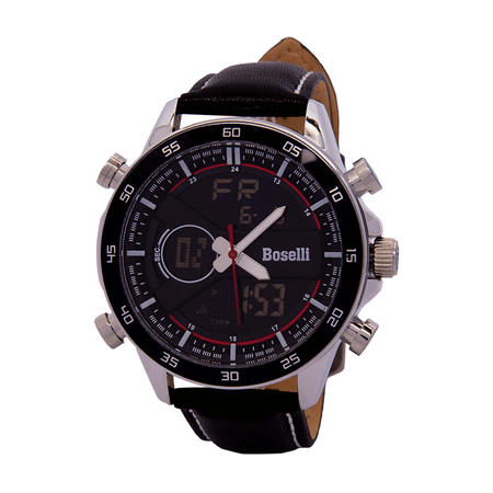 Reloj Boselli B522C Acuático Doble hora Color Negro