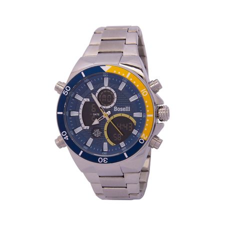 Reloj Boselli B524 Acuático Doble hora Color Azul