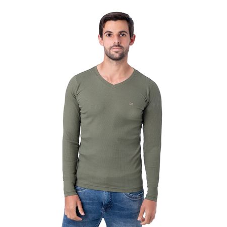 Polo Moda Rusbet Rib Lycrado Hombre Pionier Verde Militar S